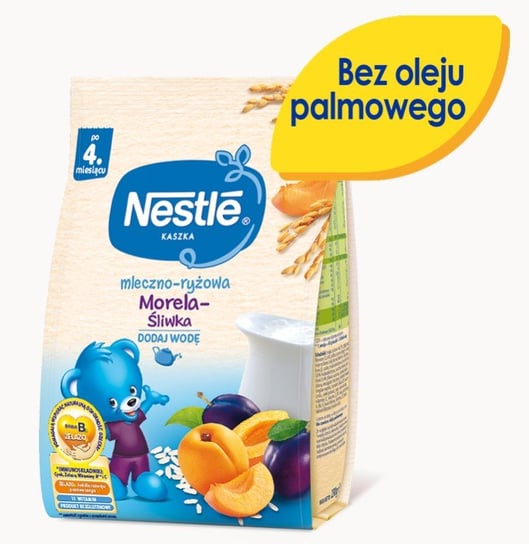 Nestle, Kaszka mleczno-ryżowa morela śliwka dla niemowląt po 4 miesiącu, 230 g Nestle