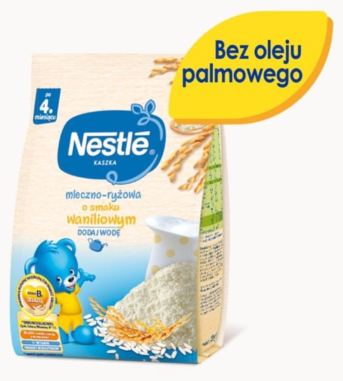 Nestle, Kaszka mleczno-ryżowa o smaku waniliowym dla niemowląt po 4 miesiącu, 230 g Nestle