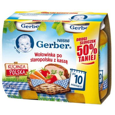 Nestle, Kuchnia Polska, Wołowinka po staropolsku z kaszą, 10m+, 2x190 g Nestle
