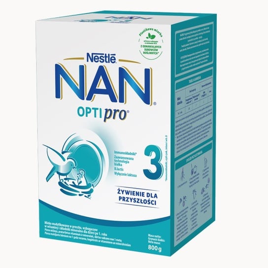 Nestle, Nan Optipro 3, Mleko modyfikowane Junior dla dzieci po 1 roku, 800 g NAN