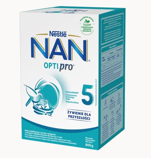 Nestle, Nan Optipro 5, Mleko modyfikowane Junior dla dzieci po 2,5 roku, 800 g NAN
