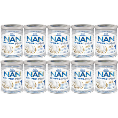 Nestle, Nan Optipro Plus 1 HM-O, Mleko początkowe dla niemowląt od urodzenia, 10x400 g Nestle
