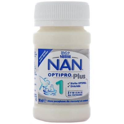 Nestle, Nan Optipro Plus 1 HM-O, Mleko początkowe dla niemowląt od urodzenia, 90 ml Nestle