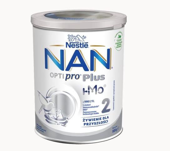 Nestle, Nan OptiPro Plus 2, HM-O, Mleko następne dla niemowląt po 6 miesiącu, 800 g NAN