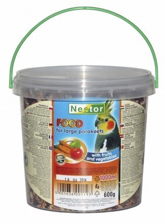 Nestor, Pokarm dla średniej papugi, owocowo - warzywny, 1l. Nestor