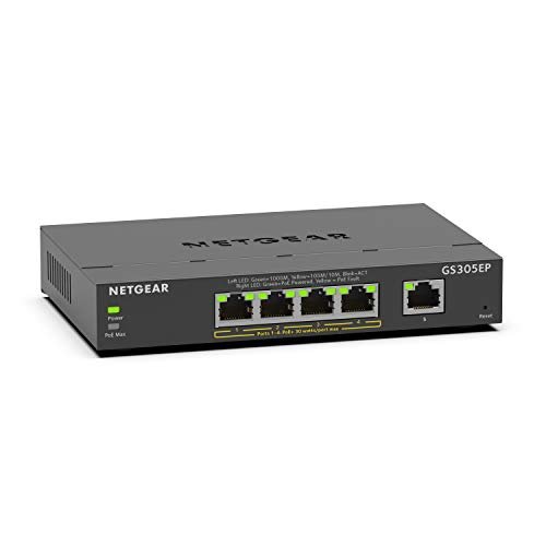 Netgear GS305EP L2/L3 Gigabit Ethernet (10/100/1000) PoE Czarny - Przełącznik koncentratora Netgear