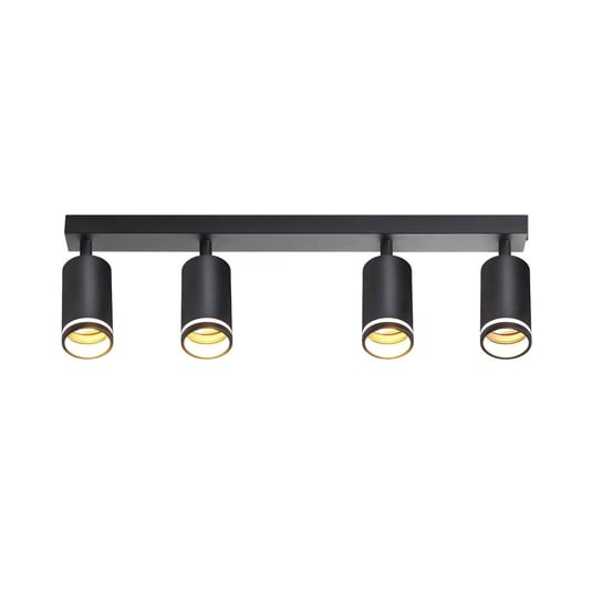 NETTLIFE 4-płomienna lampa sufitowa LED - czarna lampa sufitowa GU10 Obrotowy reflektor Drewniany kinkiet Reflektor ścienny do salonu sypialni Bez żarówki NETTLIFE