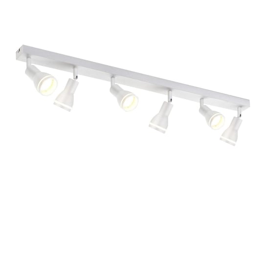 NETTLIFE lampa sufitowa 6-punktowa biała: metalowa lampa sufitowa GU10 obrotowe punkty wewnętrzne do kuchni biuro salon sypialnia, bez żarówek NETTLIFE