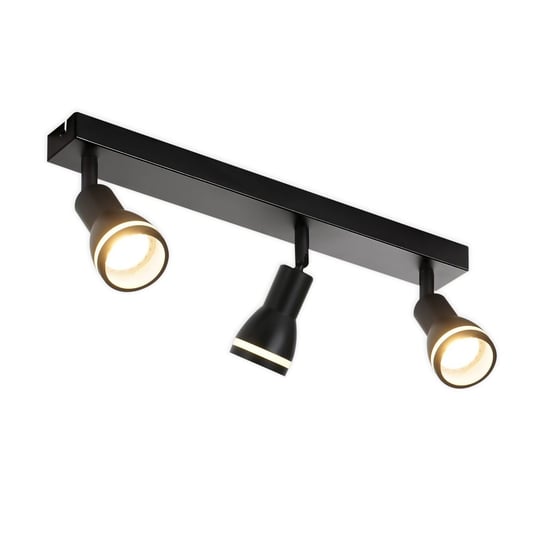 NETTLIFE Nowoczesna czarna lampa sufitowa: 3 regulowane metalowe punkty sufitowe, lampa sufitowa GU10, do sypialni, jadalni, bez żarówki NETTLIFE