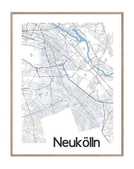 NEUKÖLLN Berlin Niemcy plakat mapa 40x50cm Mapsbyp