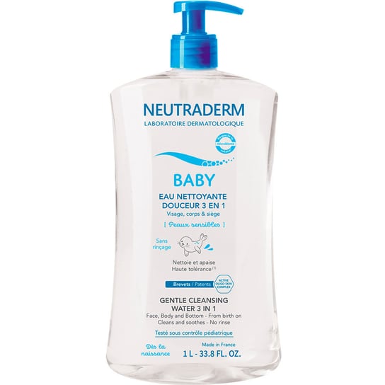 Neutraderm, Baby, Łagodna woda myjąca 3w1, 1 000 ml Neutraderm