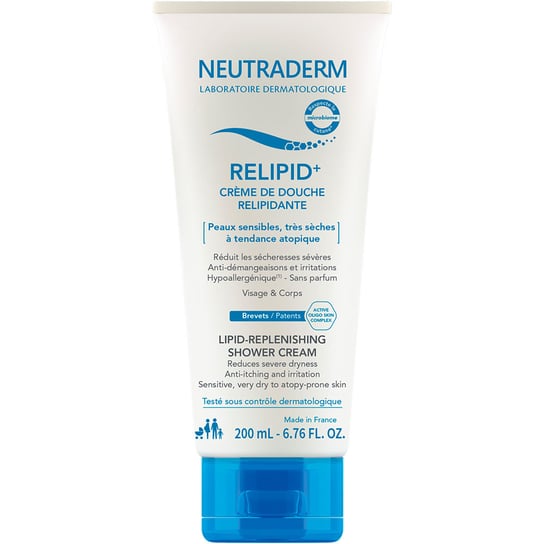 Neutraderm, Relipid+, Kem do mycia pod prysznic odbudowujący warstwę lipidową, 200 ml Neutraderm