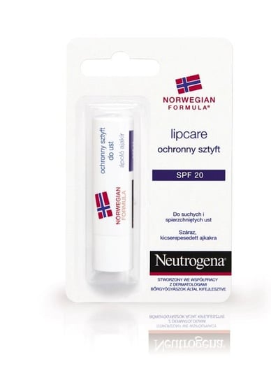 Neutrogena Formuła Norweska, ochronny sztyft do ust SPF 20, 4,8 g Neutrogena