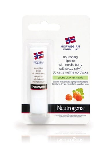Neutrogena Formuła Norweska, odżywczy sztyft do ust z maliną nordycką, 4,8 g Neutrogena