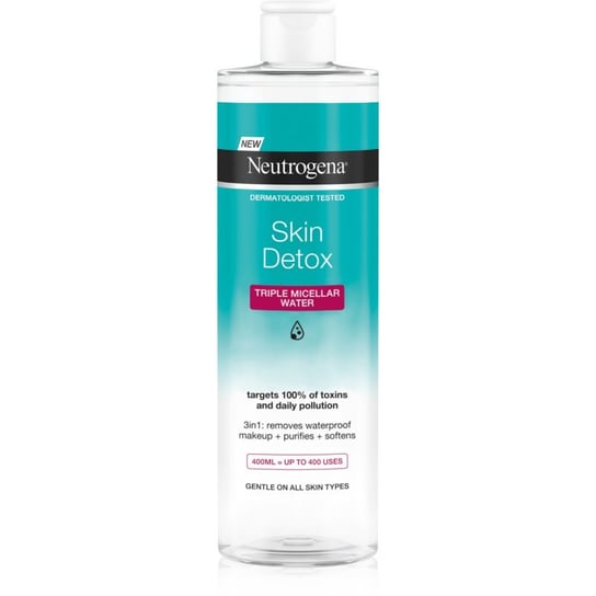 Neutrogena Skin Detox micelarna woda oczyszczająca do makijażu wodoodpornego 400 ml Neutrogena