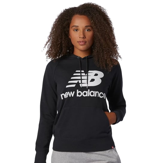 New Balance W Essentials Stacked Logo Hoodie WT03550BK, Kobieta, Bluza sportowa, Czarny New Balance