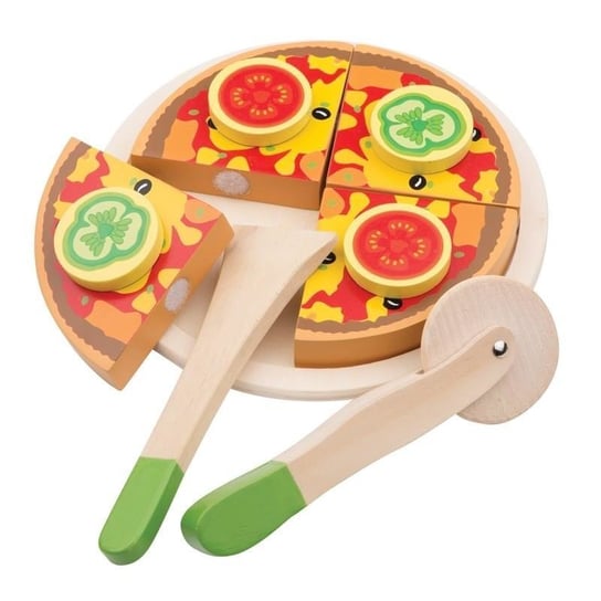 New Classic Toys - Drewniana pizza z warzywami do krojenia New Classic Toys