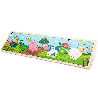 New Classic Toys- Drewniane Puzzle Farma 4W1 New Classic Toys