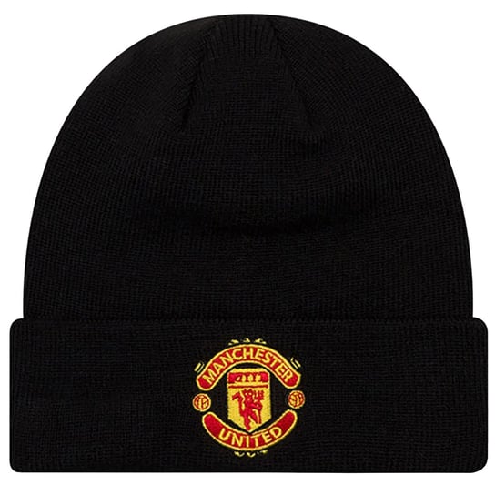 New Era Core Cuff Beanie Manchester United Fc Hat 11213215, Mężczyzna, Czapka, Czarny New Era