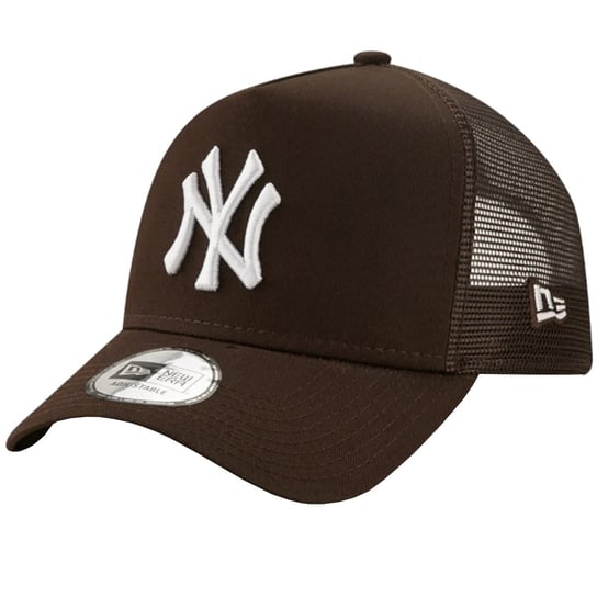 New Era Essential New York Yankees League Trucker Cap 60284919, Mężczyzna, Czapka z daszkiem, Brązowy New Era