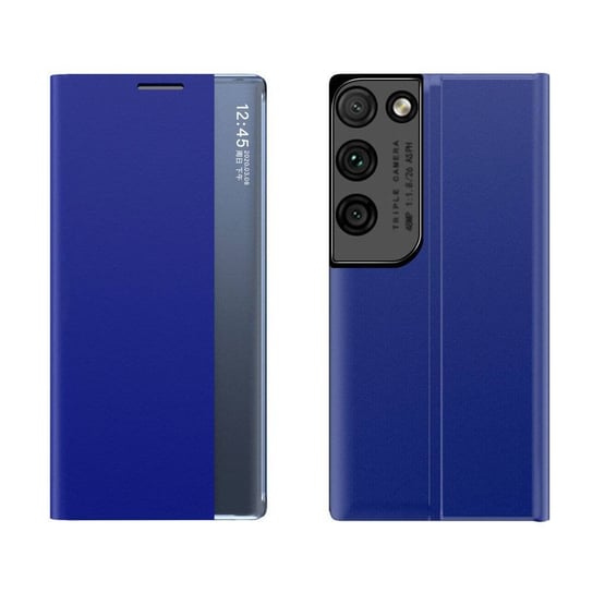 New Sleep Case pokrowiec etui z klapką z funkcją podstawki Samsung Galaxy S21 Ultra 5G niebieski Hurtel
