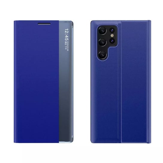 New Sleep Case pokrowiec etui z klapką z funkcją podstawki Samsung Galaxy S22 Ultra niebieski 4kom.pl