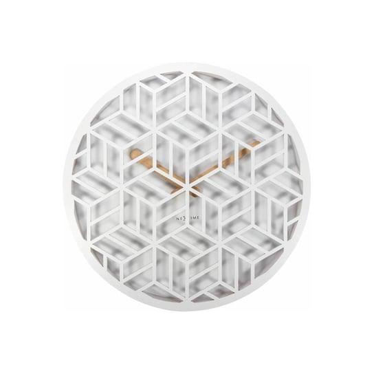 NEXTIME Zegar ścienny Discrete, biały, 36x4,6 cm Nextime