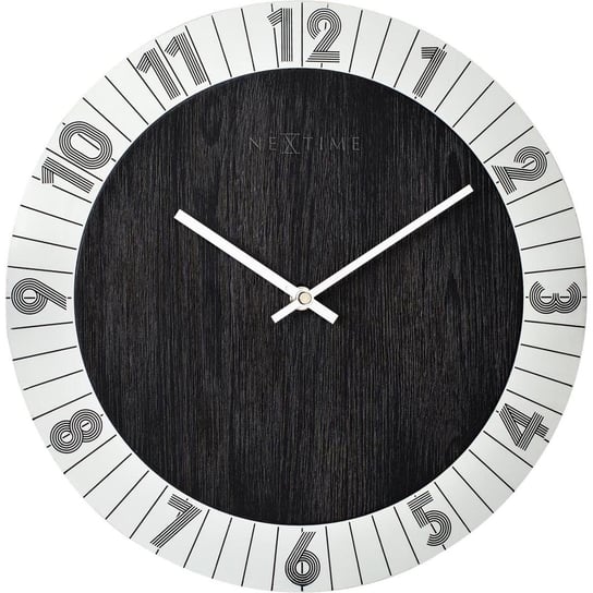 NEXTIME Zegar ścienny Flare, srebrny, czarny, 35x3,5 cm Nextime