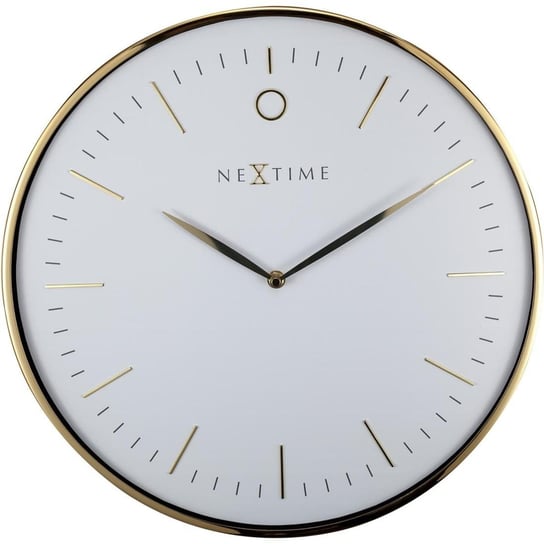 NEXTIME Zegar ścienny Glamour, biały, złoty, 40x4,8 cm Nextime