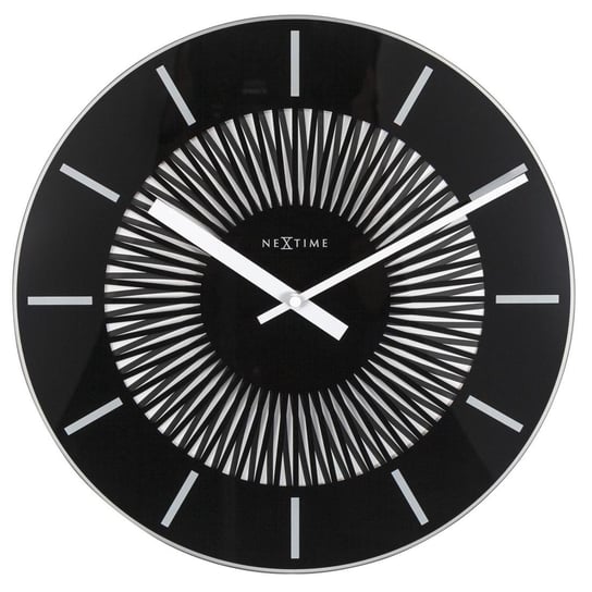 NEXTIME Zegar ścienny Radial, czarny, 35x3,5 cm Nextime