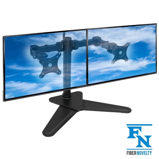 NF22 - Solidny biurkowy stojak do dwóch monitorów 2x LCD, LED 10"-30" Regulacja 3D Ergosolid
