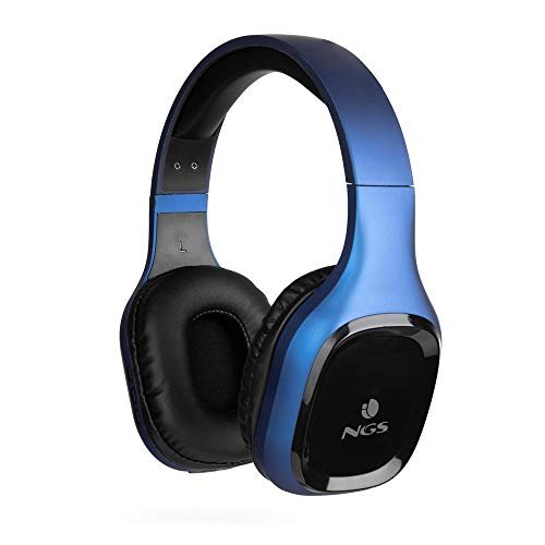 NGS ARTICA Sloth Blue – bezprzewodowe słuchawki Bluetooth 5.0 z mikrofonem, bateria wystarczająca na 10 godzin, 20 Hz, kolor niebieski NGS