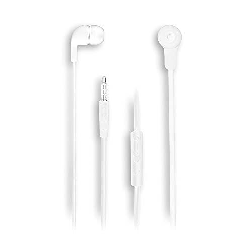 NGS CROSSSKIP White - słuchawki douszne, słuchawki z mikrofonem i kablem, słuchawki stereo z złączem jack 3,5 mm i przyciskiem wielofunkcyjnym, białe NGS