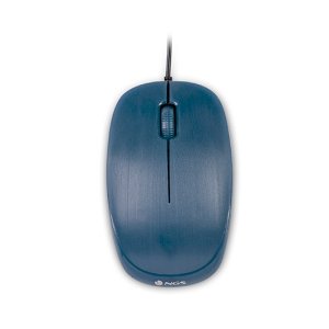NGS FLAME BLUE - Mysz optyczna 1000dpi z przewodem USB, mysz do komputera lub laptopa z 3 przyciskami, oburęczna, niebieska NGS
