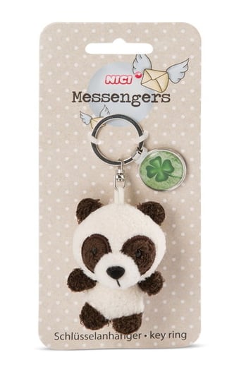 Nici, Brelok pluszowy Panda 7 cm z zawieszką Koniczyna 47537 Nici