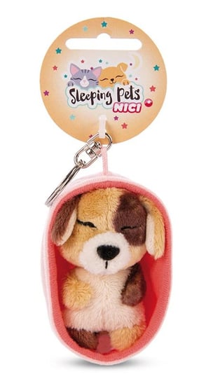 Nici, Brelok pluszowy Sleeping Pets pies 8 cm trójkolorowy 48831 Nici