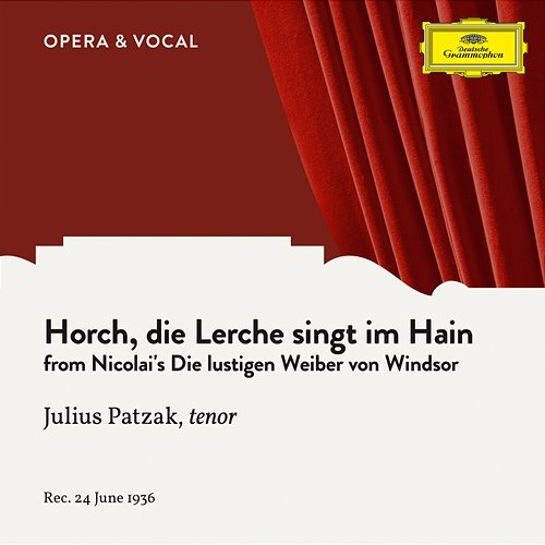 Nicolai: Die lustigen Weiber von Windsor / Act 2 - Horch, die Lerche singt im Hain Julius Patzak, Staatskapelle Berlin, Wolfgang Martin