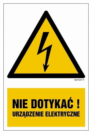 Nie dotykać Urządzenie elektryczne - 10 tabliczek z pcv z przylepcem 50X75 LIBRES POLSKA SP LIBRES