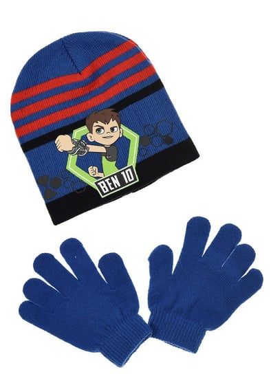 Niebieska czapka chłopięca z rękawiczkami Ben 10    rozmiar 52 cm Cartoon Network