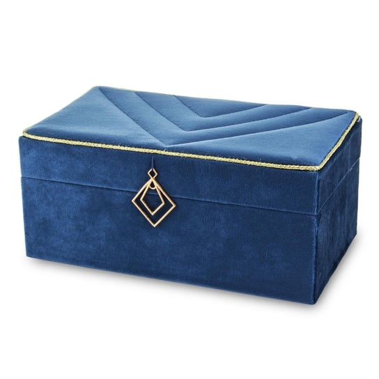Niebieska szkatułka na biżuterię Luri 22 cm Duwen