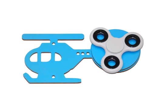 Niebieski helikopter i spinner do tablicy manipulacyjnej Zabawki Sensoryczne
