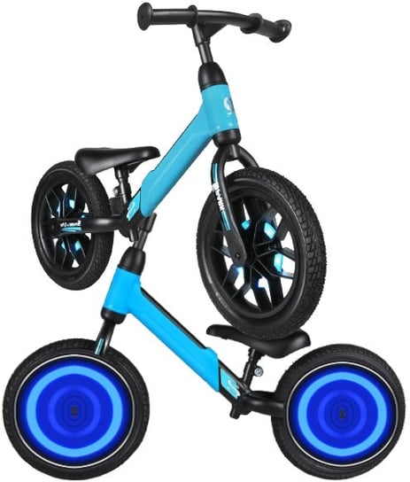 Niebieski Rowerek Biegowy KOŁA LED rower dziecięcy dla chłopca Spark PakaNiemowlaka