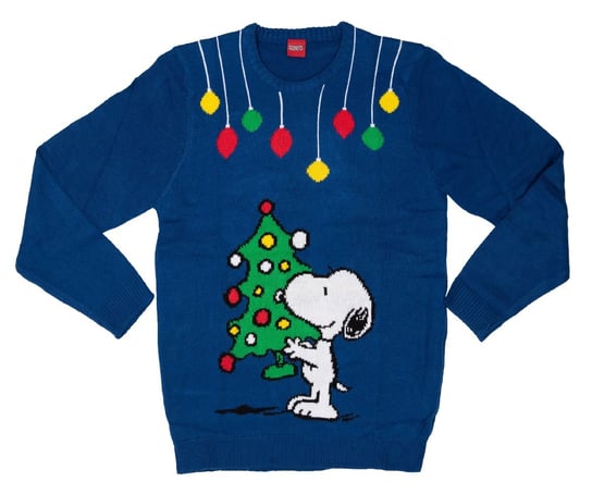 Niebieski sweter świąteczny Snoopy The Peanuts rozmiar L Snoopy