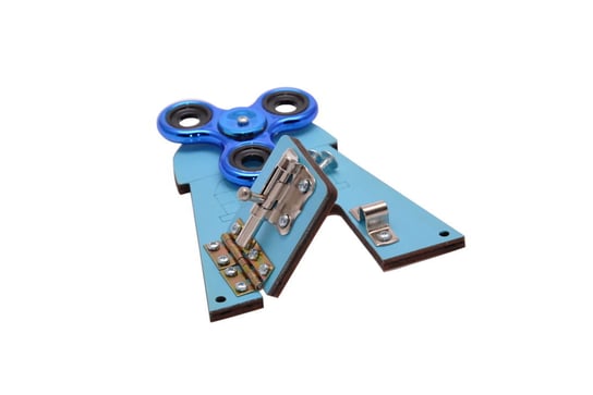 Niebieski wiatrak z zasuwką i spinner do tablicy manipulacyjnej Zabawki Sensoryczne