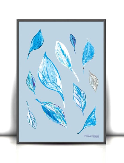niebieskie liście plakat 30x40 Annasko