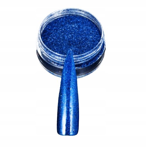 Niebieskie metaliczne płatki do paznokci - CHROME MIRROR 06 Raisin