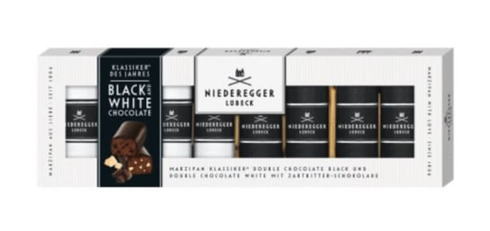 Niederegger Lübeck- Czekoladki Marcepan czekoladowy z kawałkami białej i ciemnej czekolady w gorzkiej czekoladzie 100g Niederegger