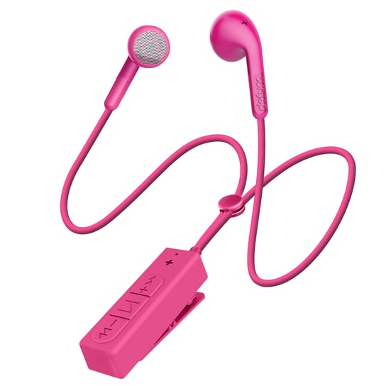 Niefunkcjonalne słuchawki   Bluetooth z mikrofonem krawatowym i pilotem — rózowe DeFunc