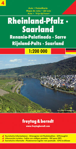 Niemcy. Część 4. Nadrenia-Kraj Saary. Mapa 1:200 000 Freytag & Berndt