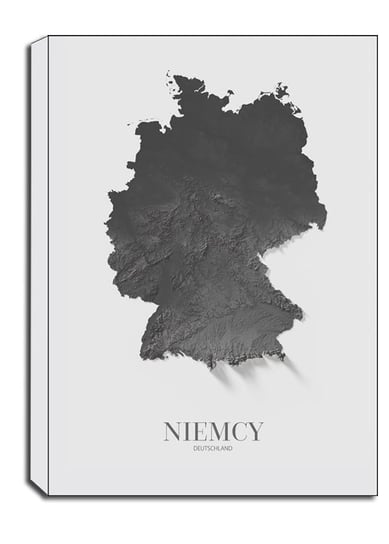 Niemcy, mapa grafitowa - obraz na płótnie 60x80 cm Galeria Plakatu